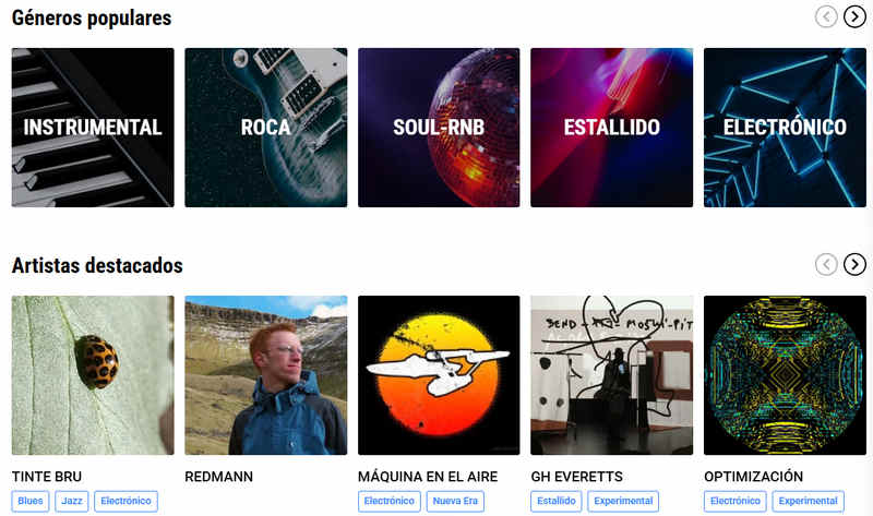 sitios de música gratis sin restricciones Free Music Archive