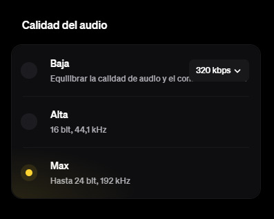 configurar música hires de tidal