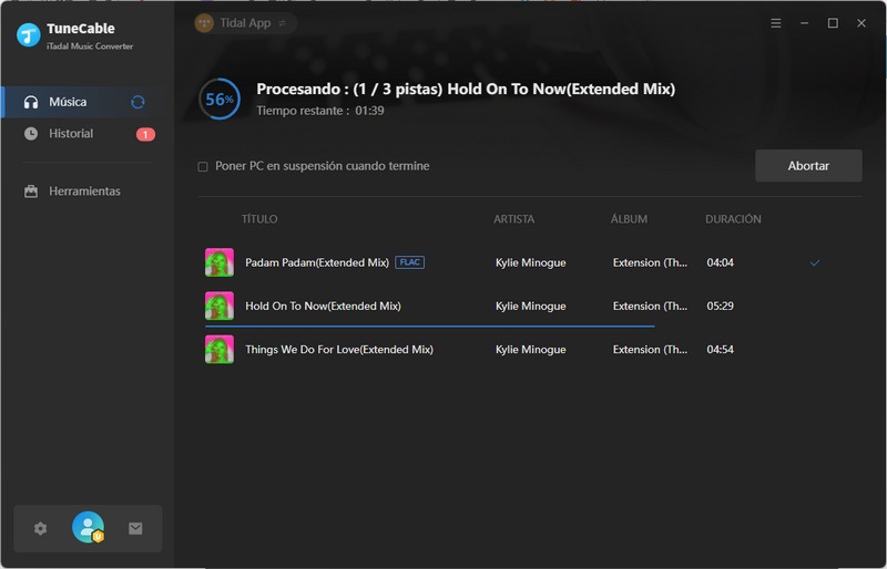 convirtiendo música hires de tidal