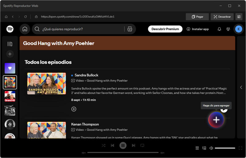 haz clic para añadir podcasts en video