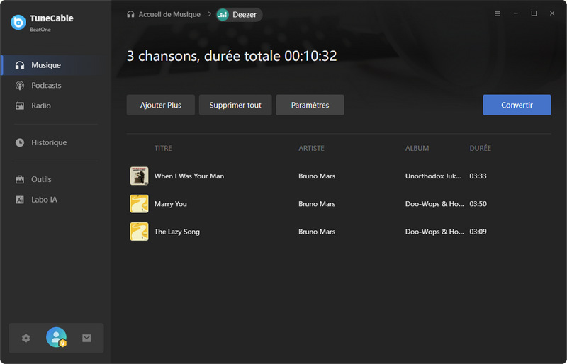 convertir la musique deezer