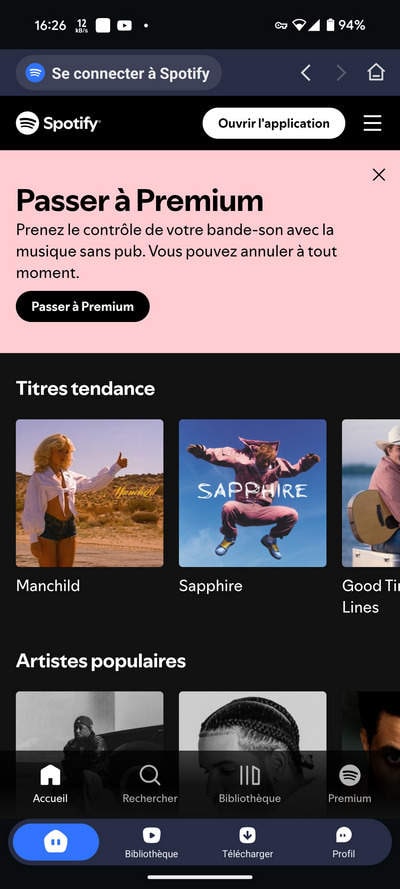 se connecter à Spotify