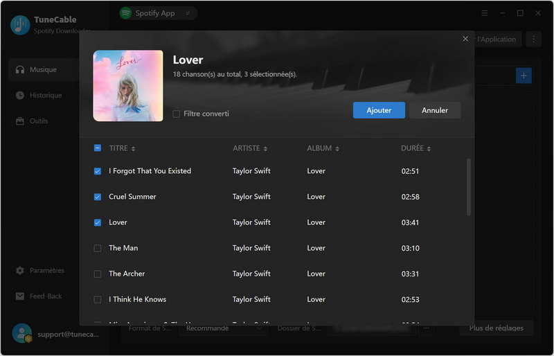 ajouter des chansons Spotify Lossless FLAC 24 bits à télécharger