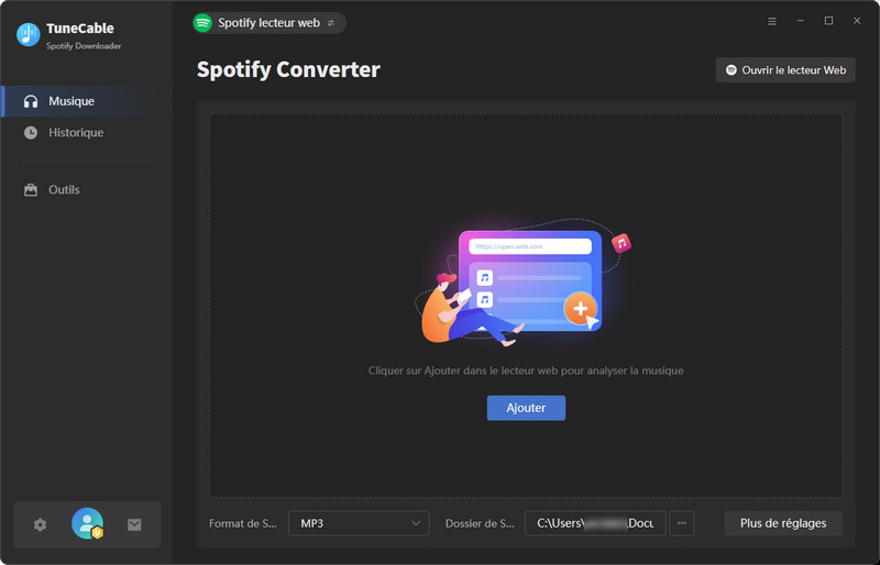lancez tunecable spotify downloader et connectez-vous à spotify