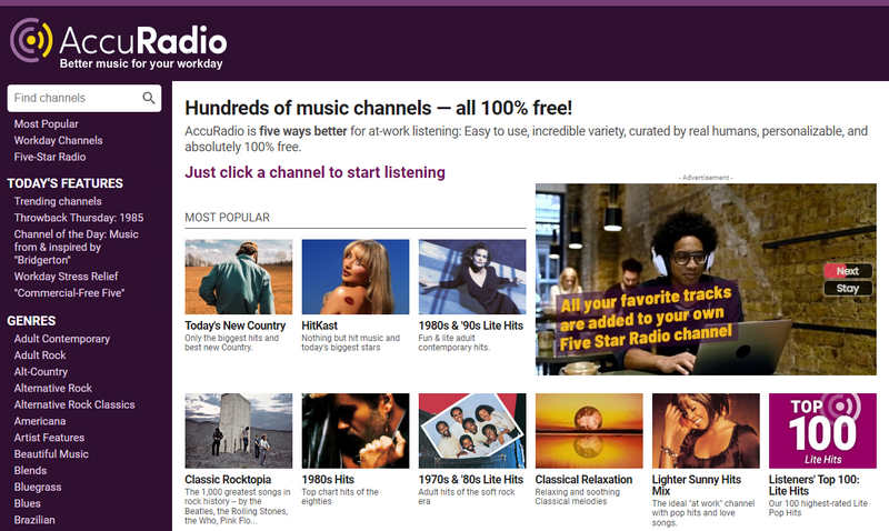 unblocked free music sites accuradio