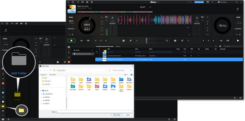 add spotify music to djay Pro