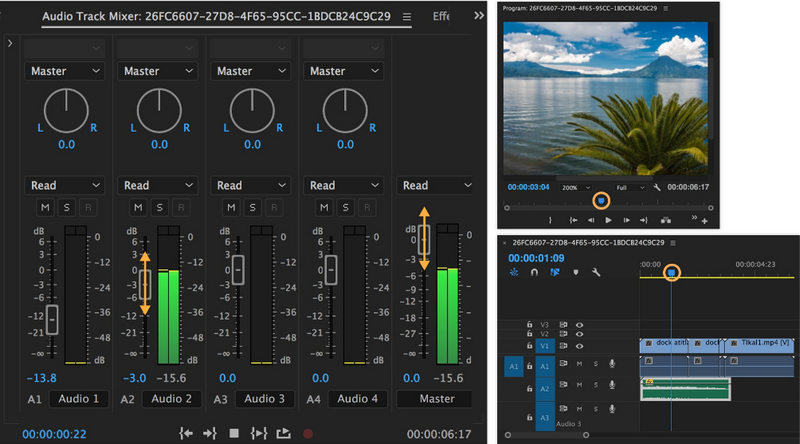 adjust audio volume on premiere pro