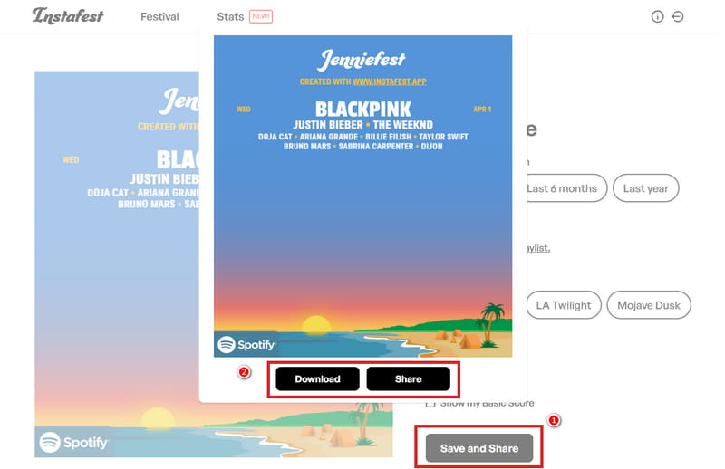 download or share instafest spotify