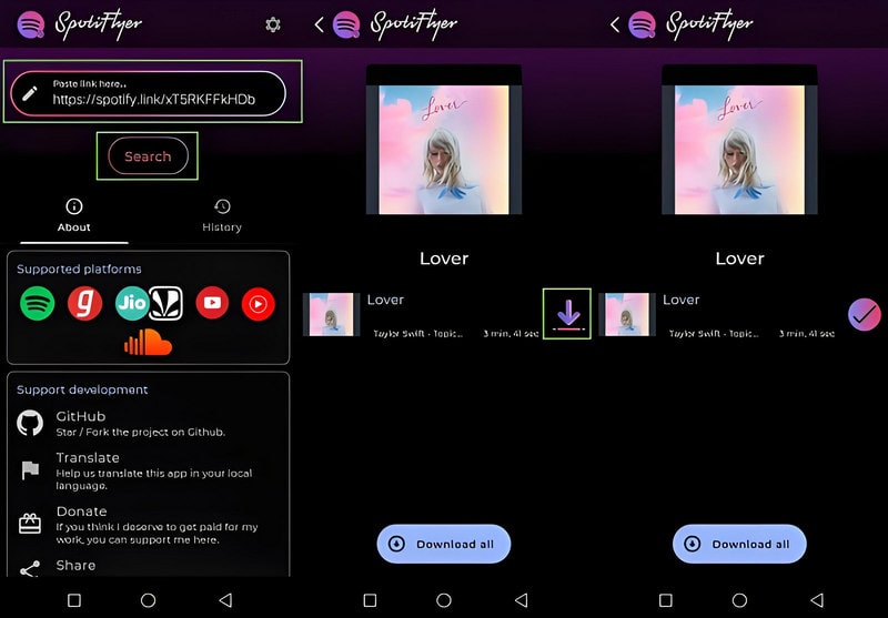 download spotify songs on Android