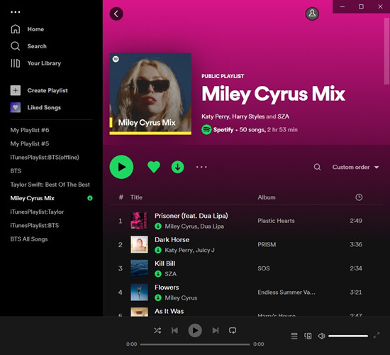 play downloaded spotify playlist on desktop