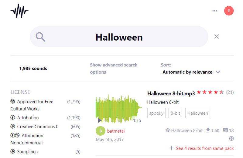 free halloween music on freesound