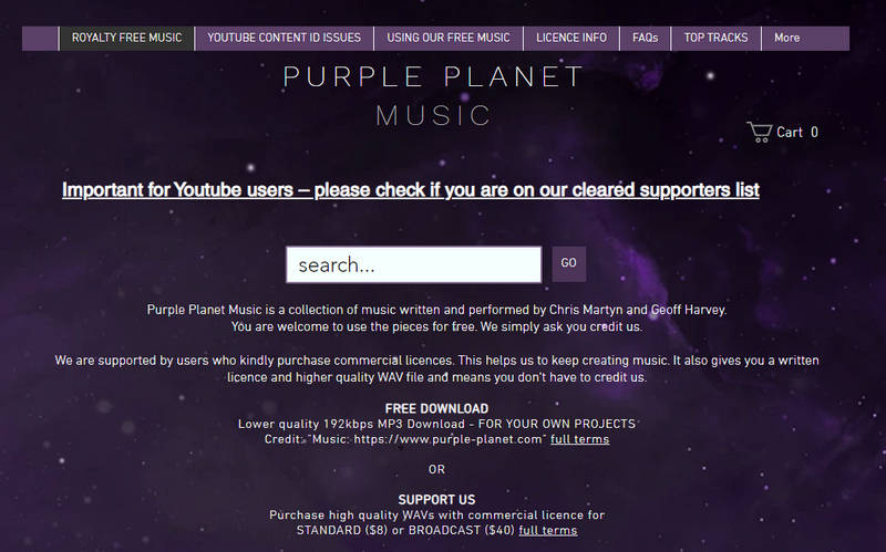 free download podcast music on Purple Planet