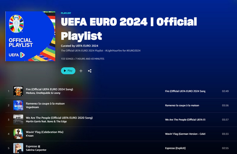 uefa euro music on amazon music