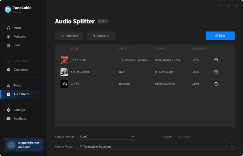 open AI Audio Splitter