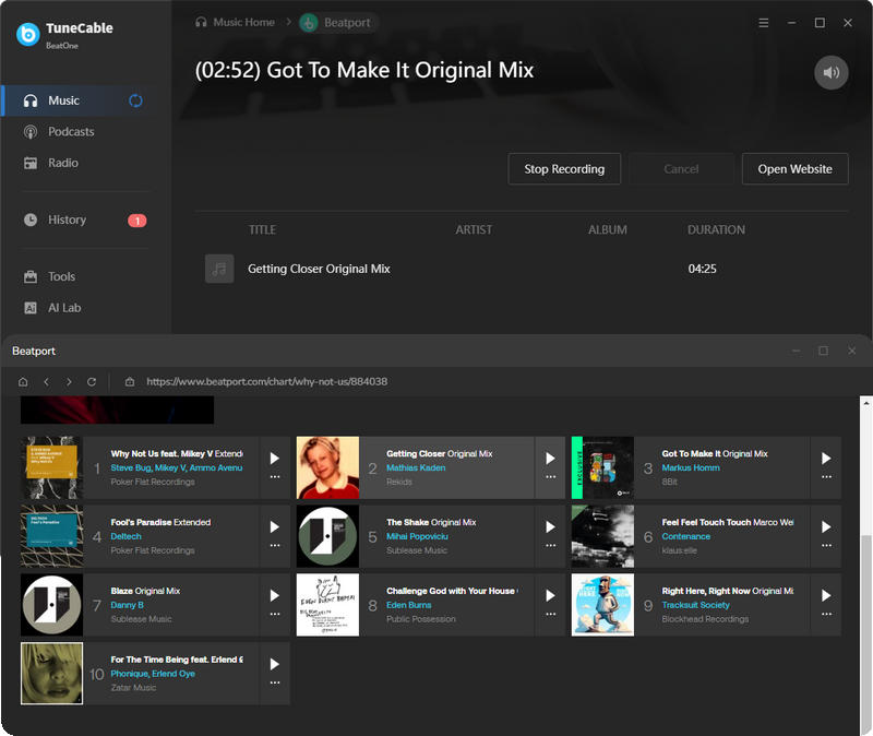 recording beatport music