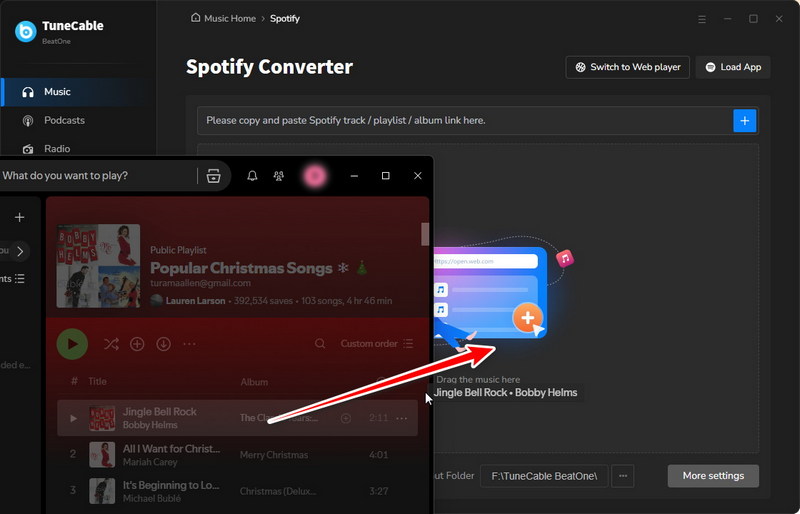 add christmas playlist to convert