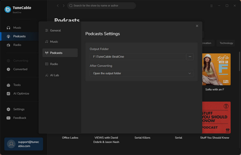 podcasts download settings