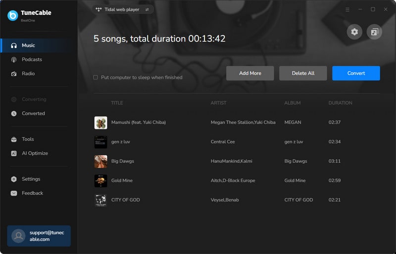 tidal music download list