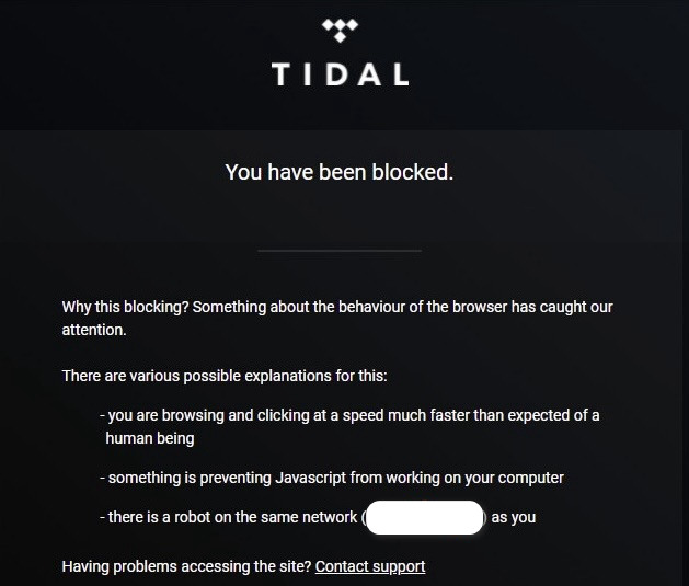 Tidal blocked
