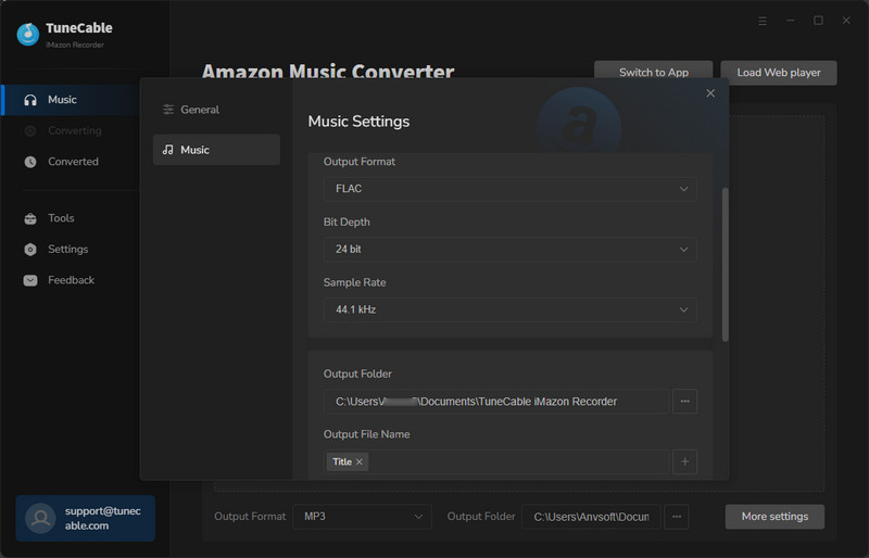 adjust output format to flac