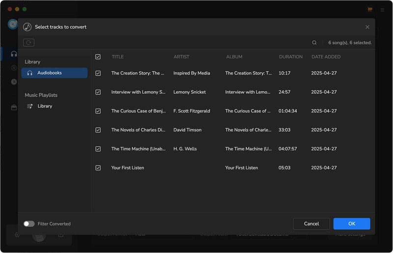 add audiobooks to tunecable