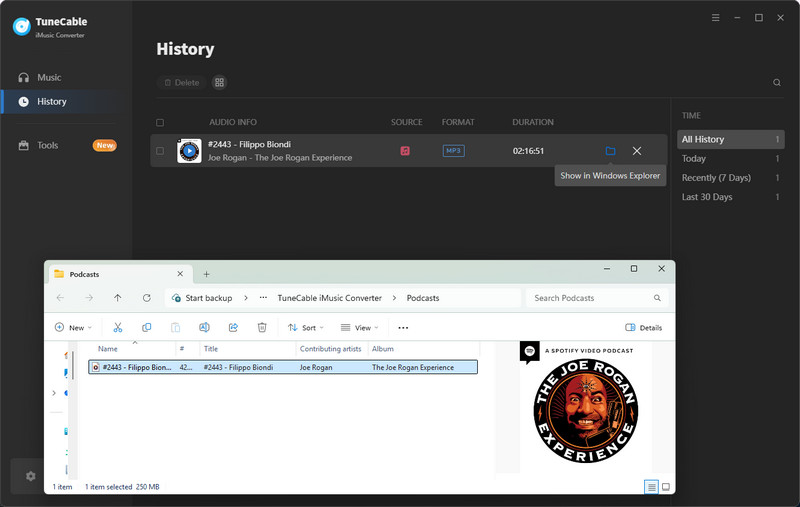 check downloaded apple podcasts