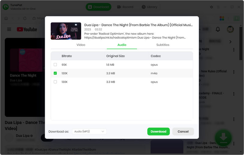 download youtube audio to mp3